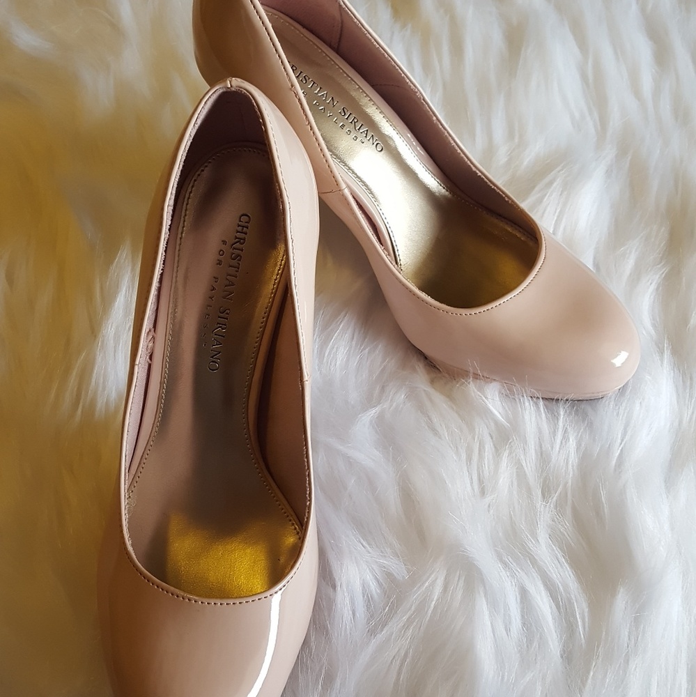 Baby pink patent high heels size 7.5 wide
